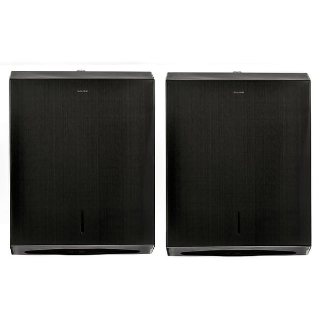 Alpine Industries Stainless Steel Nickle Brushed C-Fold/Multi-Fold Paper Towel Dispenser 2 Pack