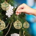thumbnail image 2 of Gold Wire Christmas Tree Balls Hanging Ornaments Decorations, 6pcs, 2 of 6
