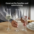 thumbnail image 3 of Libbey Signature Stratford Champagne Flute Glasses Set of 4, Artful, Lavish Stemmed Wine Glasses, 8 oz Sparkling Wine Glasses for Weddings, Birthdays, 3 of 5