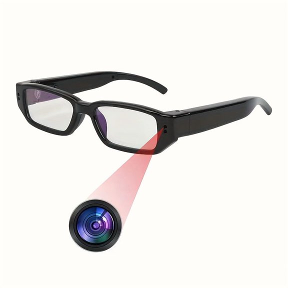 [64GB HD 1080P Smart Glasses] HD 1080P Smart Glasses Camera with 64GB Memory Card | Digital Video Recorder for Outdoor Sports, Travel & Camping, Black ABS Frame, Rechargeable Battery, Eye Protection