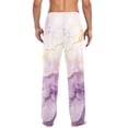 thumbnail image 4 of joogoo Men's Pajama Pants Purple Golden Marble Cotton Long Sleepwear Lounge Pants L, 4 of 7