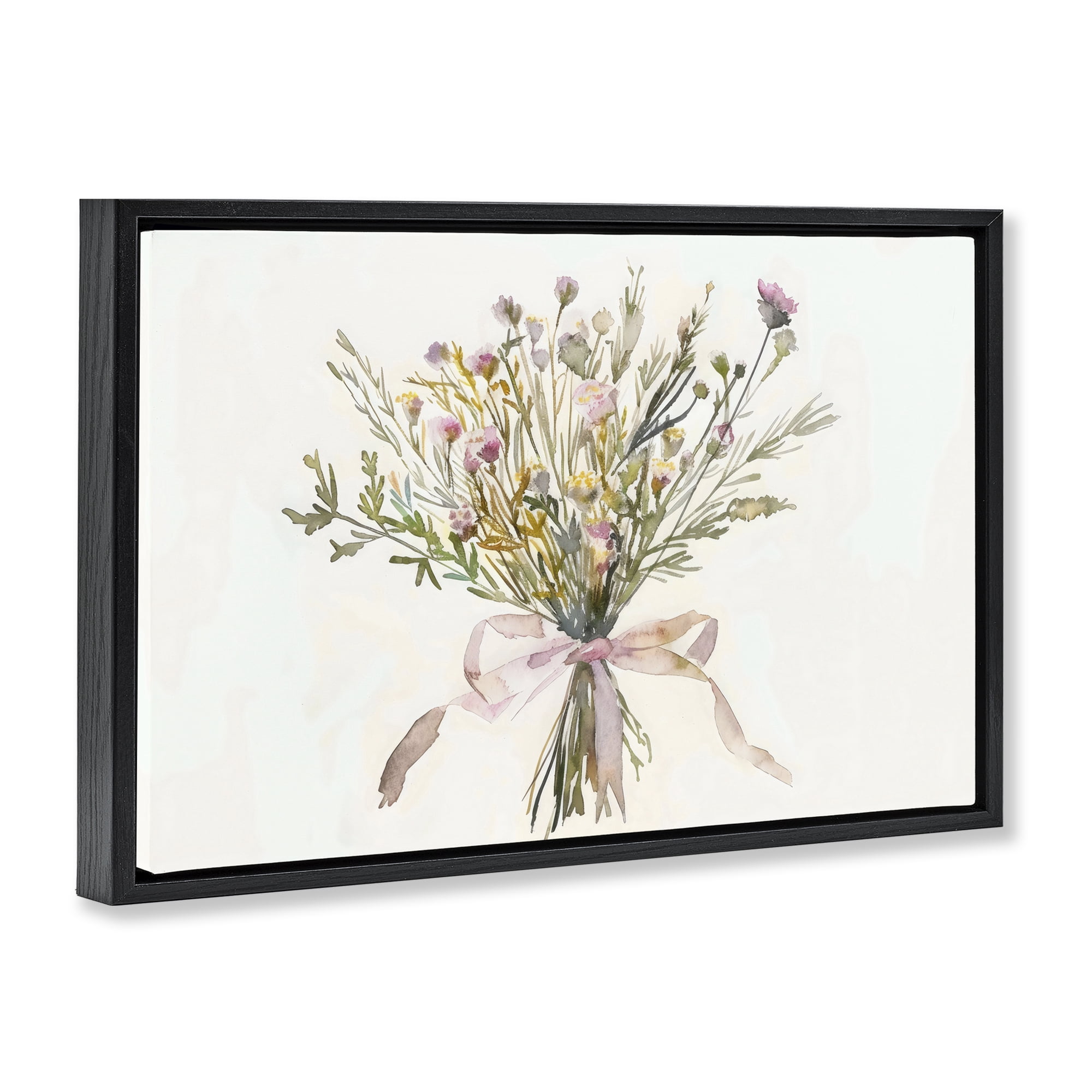 Stupell Industries Bouquet of Spring Wildflowers Black Framed Floater Canvas Wall Art, design by Creative Studio