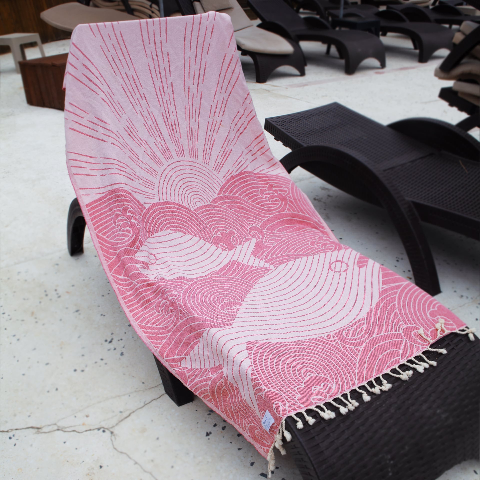 Anemoss Turkish Beach Towel 39 x 70 100% Cotton Extra Large Turkish Peshtemal