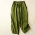 thumbnail image 2 of Timegard Womens Crop Pants Elastic Waist Solid Color Comfy Travel Fall Casual Loose Pants with Pockets, 2 of 7