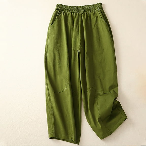 GaThRRgYP Women's Jeans Straight Under $20, Women's Fashionable and Comfortable Solid Color Casual Large Cropped Pants