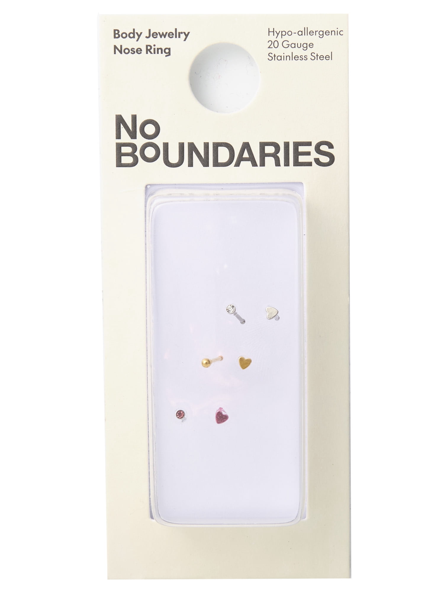 No Boundaries Women's 20G Nose Stud Multi Pack, 6-Piece Set