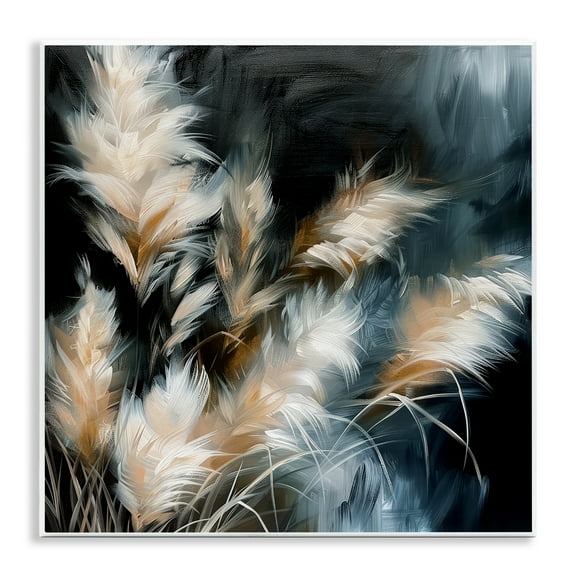 Stupell Industries Feathery Windblown Wheat Plants & Flowers Painting Unframed Art Print Wall Art, 12 x 12