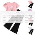thumbnail image 3 of NAISIBABY Girls Outfit 2-Piece (2-7T), Flower Short Sleeve T-Shirt and Flare Pants Little Kids Fashion Set Pink 6T, 3 of 6