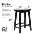thumbnail image 4 of PJ Wood Classic Saddle-Seat 24In Kitchen Counter Stools, Black, Set of 2, 4 of 10