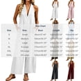 thumbnail image 4 of Sentmoon Women Jumpsuit Sleeveless V Neck Boho Rompers for Women Solid Color Linen Loose Fit Jump Suits for Womens Dressy Summer for Work and Weekend S-3XL, 4 of 9