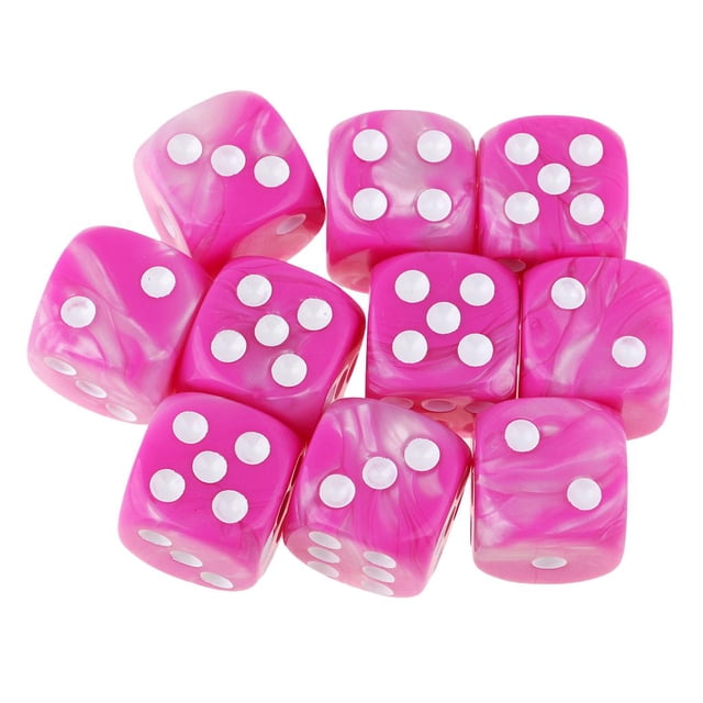 Dados de 6 Caras Zulema 10 Piezas 16mm Color Perla para Juegos DND MTG