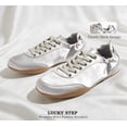 thumbnail image 6 of LUCKY STEP Retro Lightweight Fashion Sneakers Comfort Satin Ballet Casual Shoes,Silver,Womens, 6 of 11