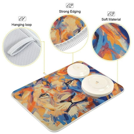 

BZSMCE Dish Drying Mat Regal Reflection Pattern Design Drying Mats