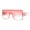 All Pink, variant on Womens Block Shield Lens Robotic Rectangle Sunglasses Tortoise Brown