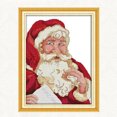 thumbnail image 2 of Patrones de Bordado Sunnimix Kit de punto de cruz estampado Navidad Santa Claus 14CT 31x41cm, 2 of 8