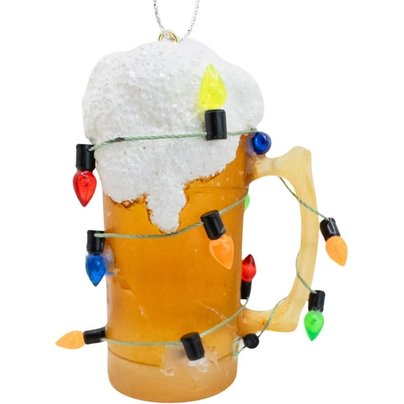 Beer Mug Wrapped in Christmas Lights Tree Ornament