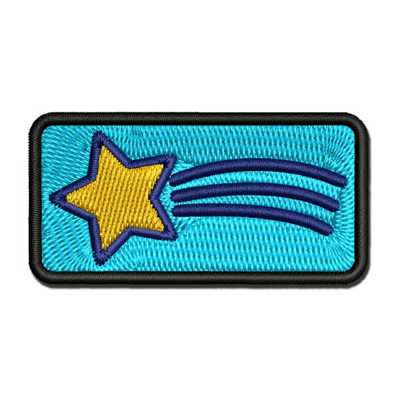 Shooting Star Applique Multi-Color Embroidered Iron-On Patch - 2.5 Inch Small
