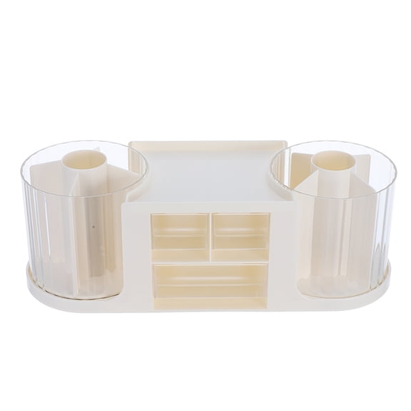 ELAYARD Large Capacity White PP Makeup Organizer with Transparent Drawers for Desk