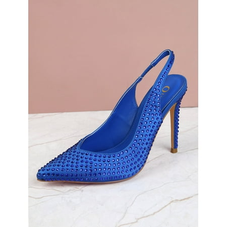 

Rhinestone Decor Stiletto Heeled Slingback Pumps Women‘s Footwear