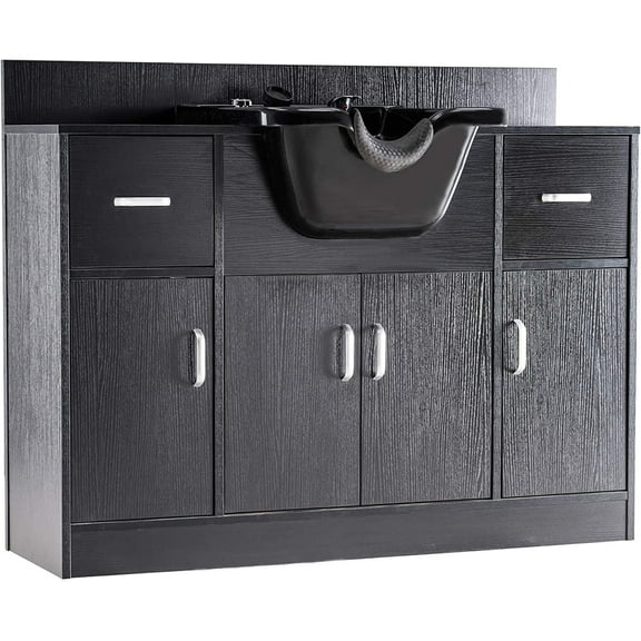 BarberPub Salon Shampoo Backwash Station with Sink, Shampoo Bowl for Salons, Barber Shop 7139