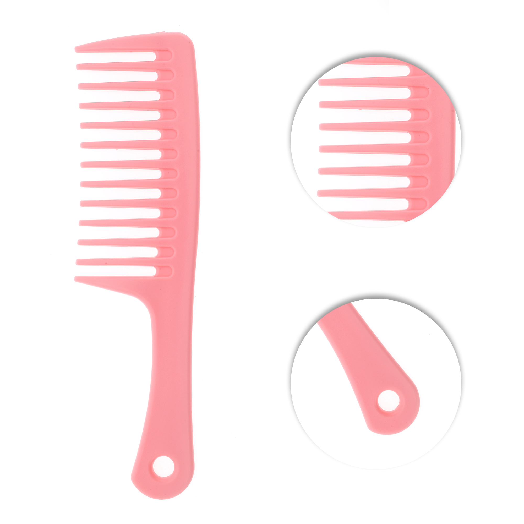 Unique Bargains 1 Pc Comfortable Wide Tooth Comb for Curly Thin Hair Pink