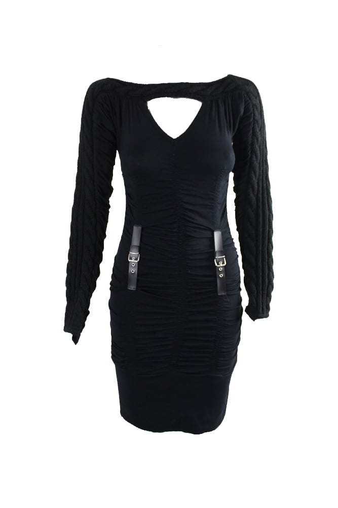 mixed media bodycon dress