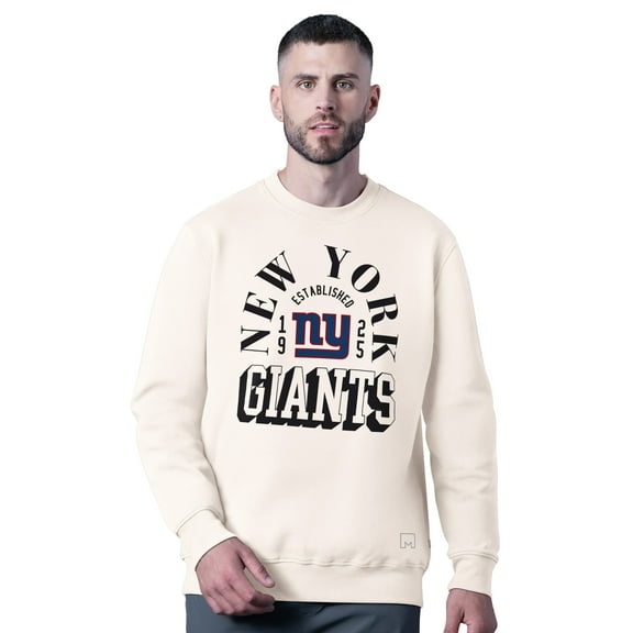 Men's MSX by Michael Strahan White New York Giants Whiteout Tri-Blend Sweatshirt