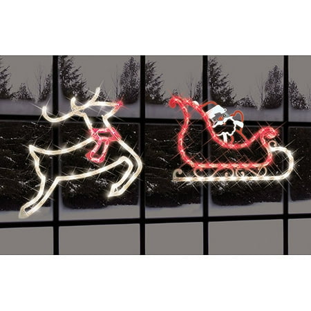 impact innovations 2 piece lighted santa sleigh and impact innovations 2 piece lighted santa sleigh and