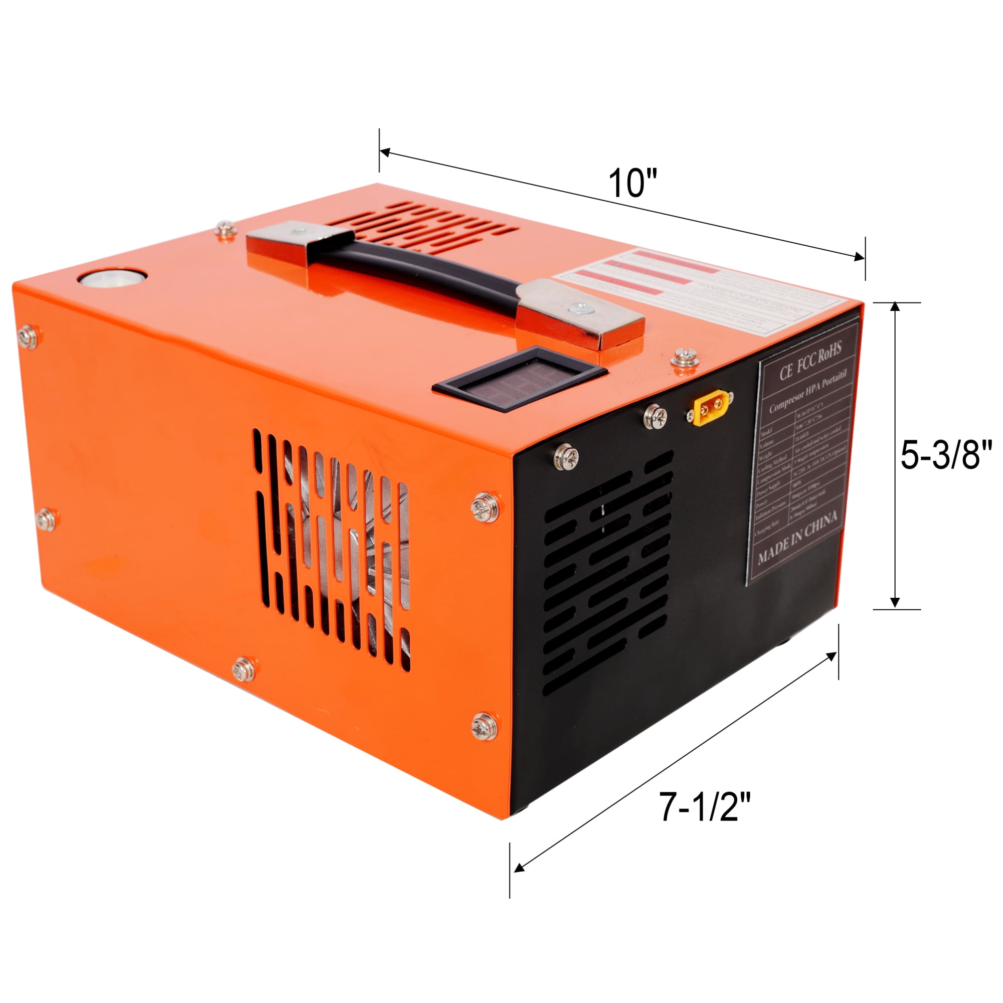 NOBOLEA PCP Air Compressor, 30Mpa 4500PSI Portable High Pressure Air Pump with Dual Display, 12V DC / 115V AC Power for PCP Guns, Paintball and Diving Bottles