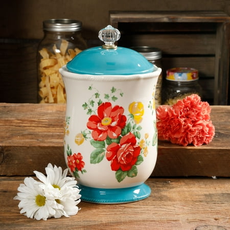 The Pioneer Woman Vintage Floral 10.3-Inch Canister W/Acrylic