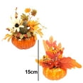 thumbnail image 2 of 2pcs Pumpkin Fall Table Decoration, Artificial Pumpkin with Maple Leaves Sunflower Berries for Fall Table Centerpieces Thanksgiving Decor,Style3，G202108, 2 of 5