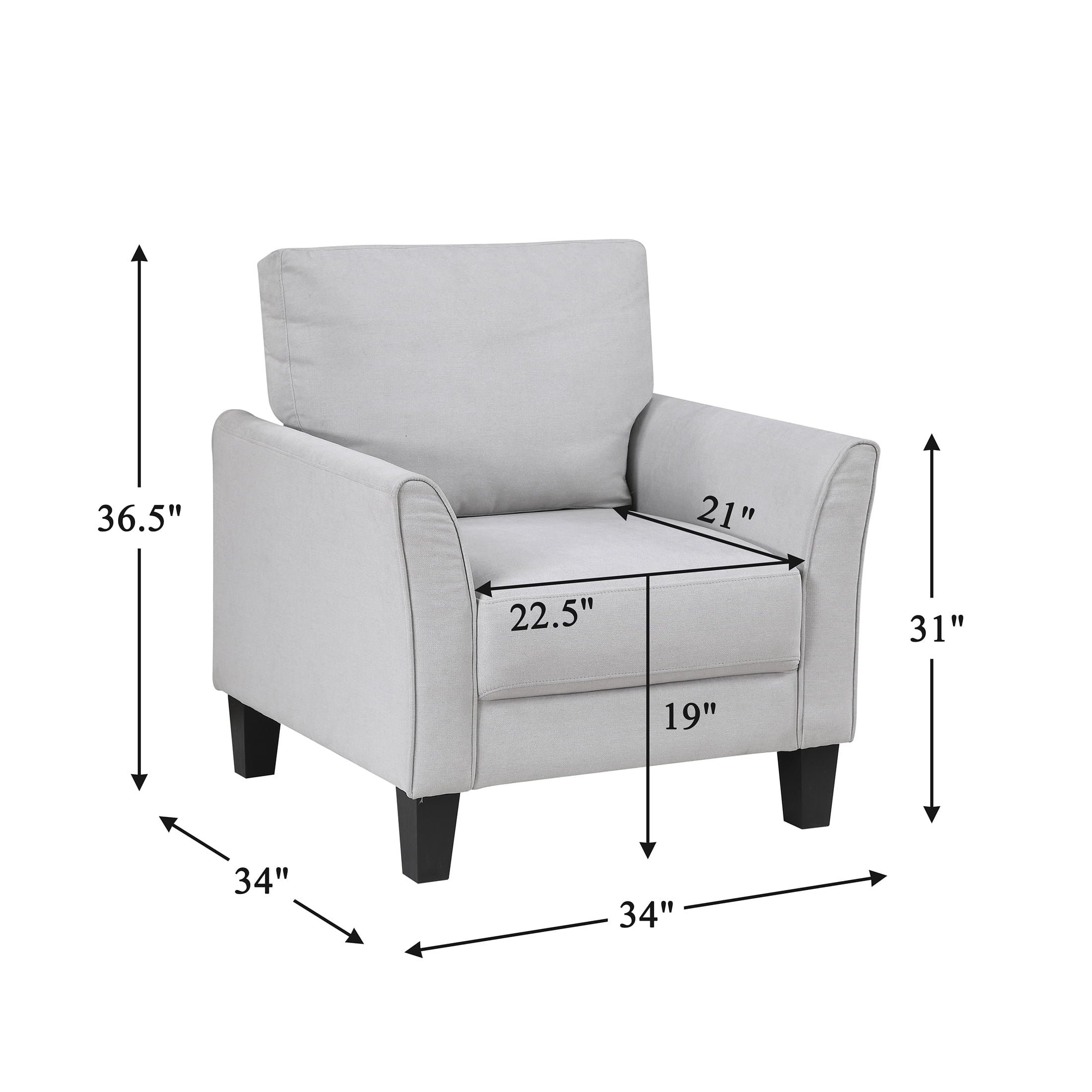 OakvillePark Islewyn Textured Fabric Accent Chair, Gray