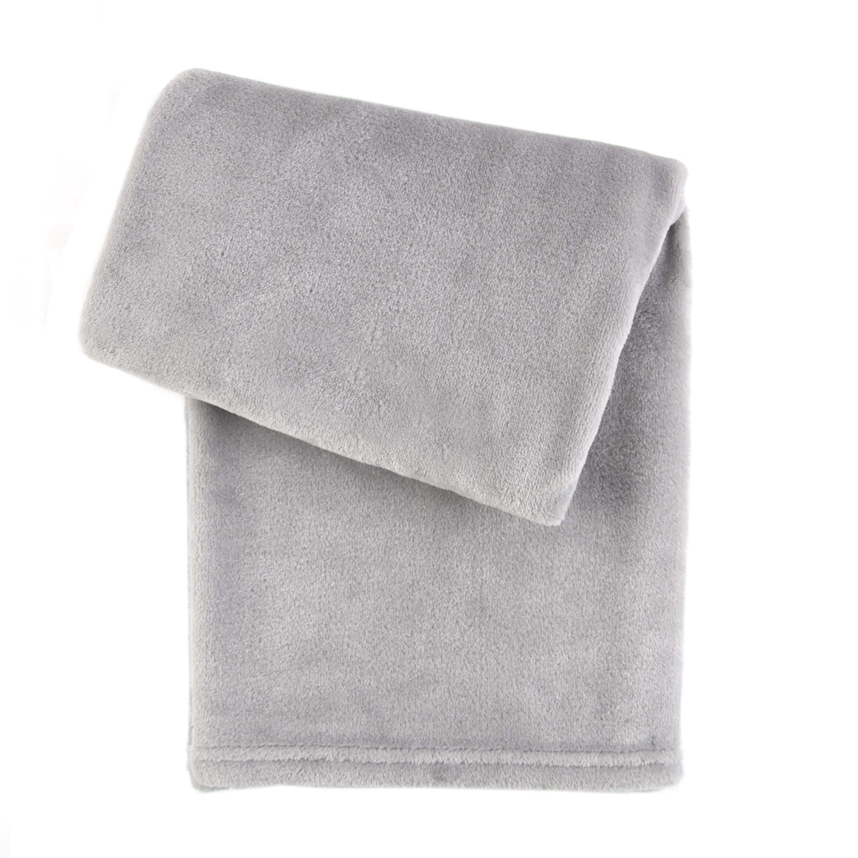 TADPOLES LUXE Solid Plush Baby Blanket, 30"x40", Grey