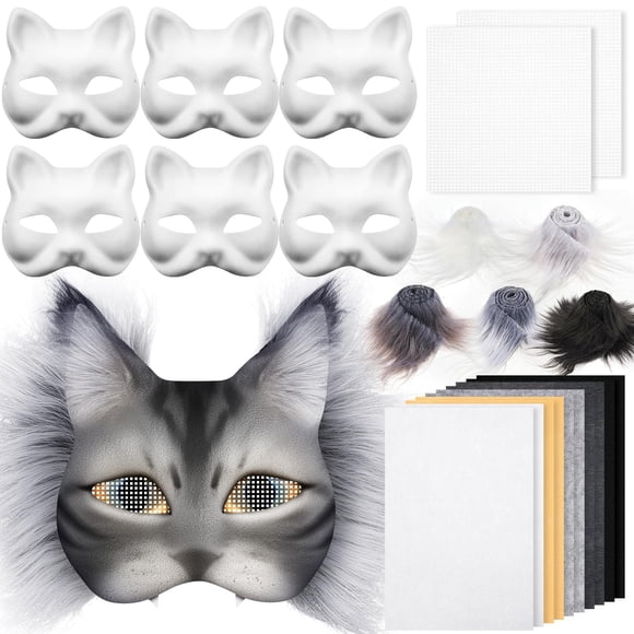 Therian Mask, kit de bricolaje, máscara Seenelling Blank para gatos con tela de fieltro
