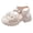 Beige, variant on Platform Sandals for Girl Fashion Lug Sole Low Heeled Open Toe Sweet Bow with Rhinestone Kids Summer Dress Shoes Beige 11 Little Kid