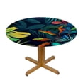 thumbnail image 3 of Acheng Palm Leaves Round Tablecloth, Tropical Jungle Palm Leaves with Charming Colors, Table Decoration for Banquet, Candy Buffet, and Dining Table 42-46, 3 of 8