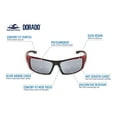 thumbnail image 2 of Bullhead Safety Eyewear Dorado - Gafas de sol ligeras con bloqueo UV resistentes a impactos y arañazos para caza/tiro, deportes al aire libre, construcción, espejo plateado y rojo/negro, 2 of 8