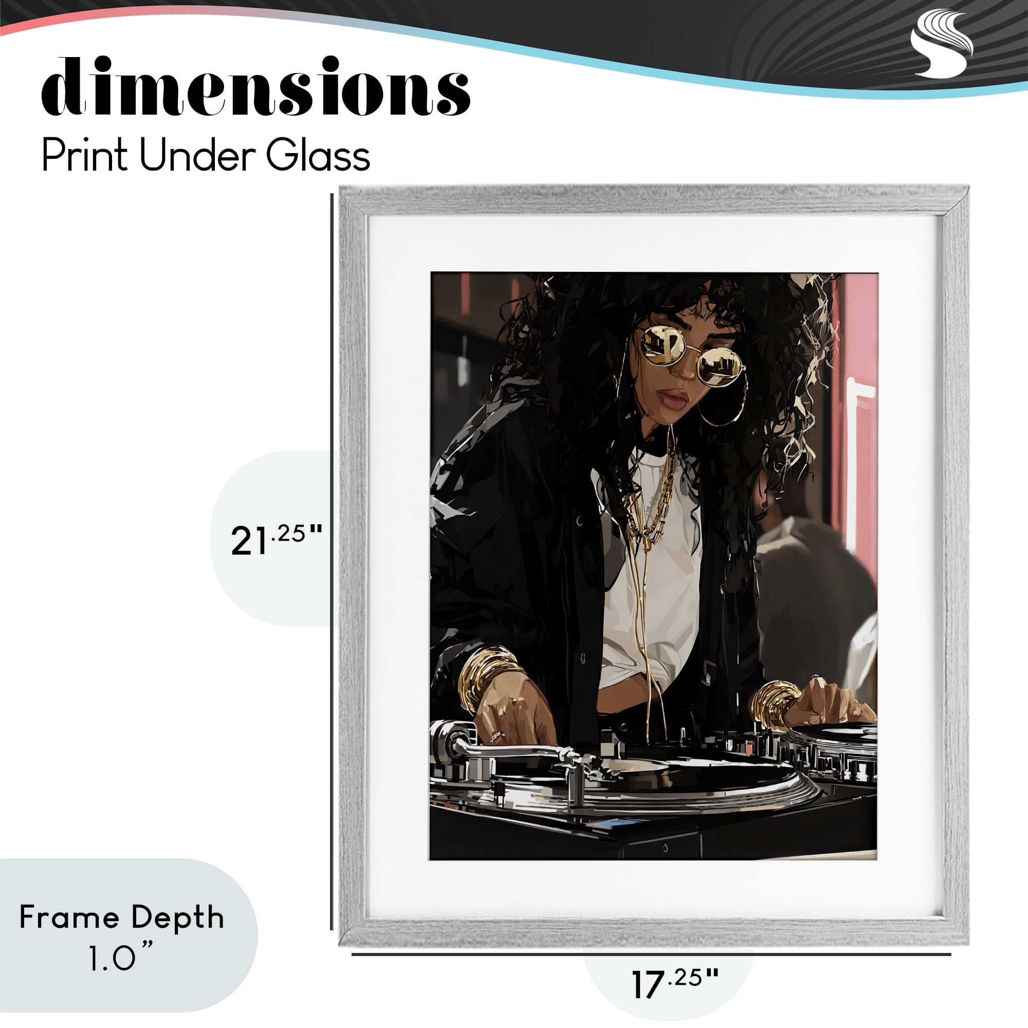 Stupell Industries DJ Focused On Turntables Gray Framed Print Under Glass, design by Franklyn Gregory