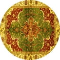 thumbnail image 1 of Ahgly Company Indoor Round Abstract Yellow Modern Area Rugs, 3' Round, 1 of 4
