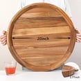 thumbnail image 2 of Heavy Duty Round Serving Decorative Tray w/Lovely Cloud Handles, 20" Extra Large Wood Decor Trays for Big Ottoman Coffee Table, Giant Table Centerpieces Decoration Organizer Huge Holiday Display Tray, 2 of 8