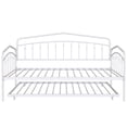 thumbnail image 5 of Tcbosik Metal Daybed with Trundle, Twin Size Bed Frame, Sofa Bed for Living Room Guest Room, No Box Spring Needed, White, 5 of 10