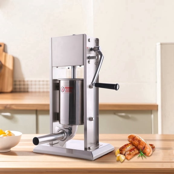 Hakka Brothers SV-3 7 lb, 3 L Stainless Steel Vertical Sausage Stuffer, 2 Speed, Automatic