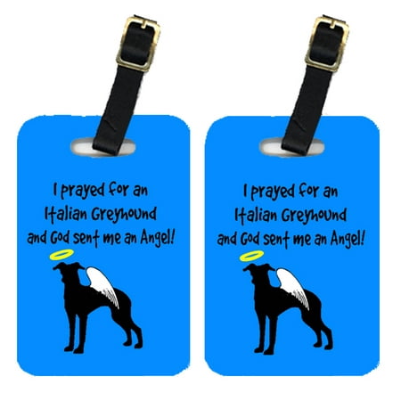 Pair of 2 Italian Greyhound Luggage Tags