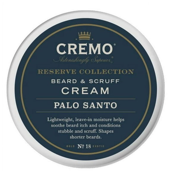 Cremo Beard & Scruff Cream, Palo Santo, 4oz, 2 Pack