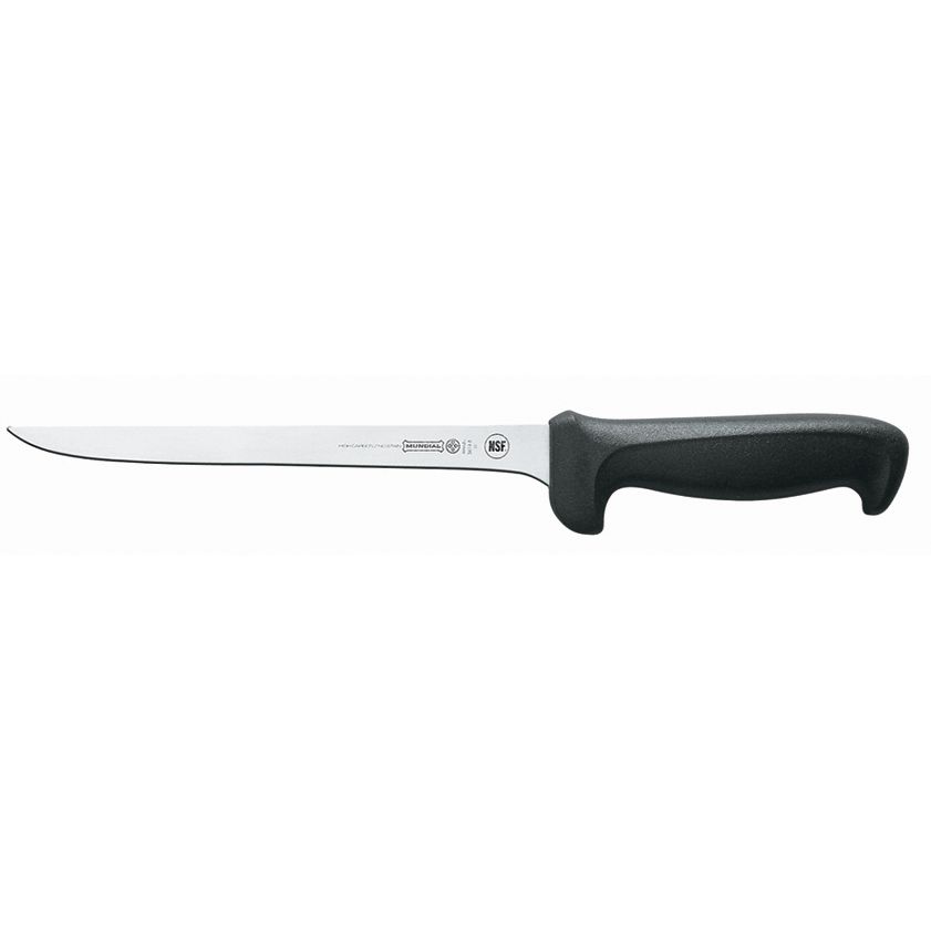 Mundial 56148 Black Handled 8" Narrow Stiff Fillet Knife