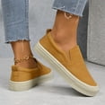 thumbnail image 4 of SYMOID Womens Yellow Chunky Sole Flock Slip-on Casual Shoes - Comfortable Breathable, Non-Slip Textured Sole & Elastic Collar, Us 5.5-9,Size 38, 4 of 9