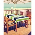 thumbnail image 2 of Lsrtoss Outdoor Tablecloth with Umbrella Hole & Zipper, Green Navy Blue Striped Rectangle Tablecloth 60x102 Inch, Farmhouse Stripe Art Patio Table Cover Waterproof Table Cloth for Picnic/Party, 2 of 7