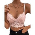 thumbnail image 1 of VISgogo Mujeres Encaje Verano Crop Tops, See Through Sweetheart Neckline Floral Surface Mesh Camisole VISgogo moda, 1 of 9