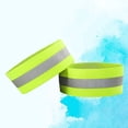 thumbnail image 1 of WHAMVOX 2Pcs Elastic Ankle Wrist Bands Light Green Nylon Fabric Reflective Bracelet for Night Running, 1 of 8