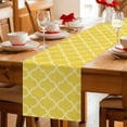 thumbnail image 5 of Yellow Morocco Table Runner 108 Inches, Bohemia Nation Abstract Geometric Motifs Bed Runner Dresser Scarves Tabletop for Indoor Outdoor Parties/Ceremony/Banquet, 13"x 108", 5 of 8
